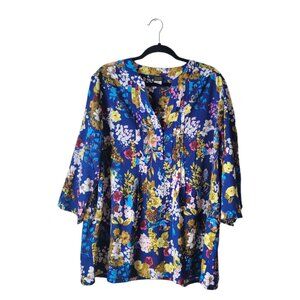 Salon Studio Plus Size Floral Boho Polyester Blouse